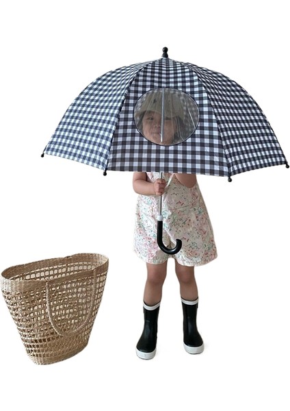 Vintage Ekose Çocuk Şemsiyesi Bebek Sevimli Sokak Fotoğrafçılığı Küçük Taze Şemsiye (Yurt Dışından)