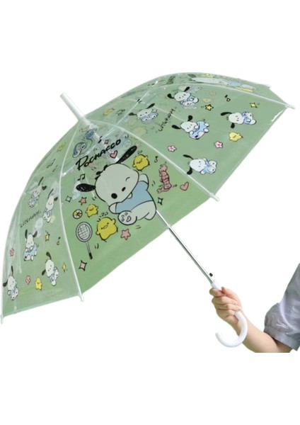 Çocuk Sevimli Şeffaf Uzun Saplı Kemer Şemsiye (Yurt Dışından)