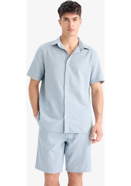 %100 Pamuk Regular Fit Polo Yaka Yazlık Kısa Kollu Gömlek D8613AX25SM fiyatları