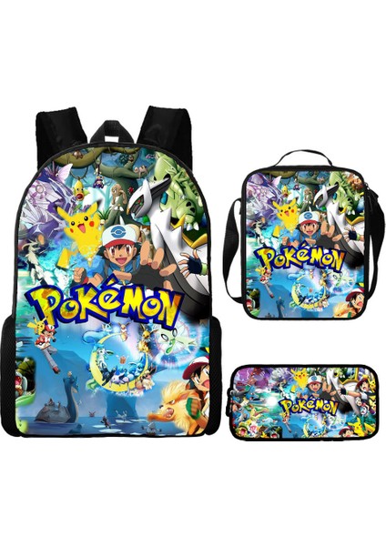 Omuz Okul Çantası Çapraz Askılı Çanta Kalem Çantası Üç Parça Set (Yurt Dışından)