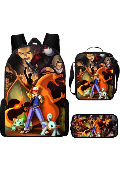 Omuz Okul Çantası Çapraz Askılı Çanta Kalem Çantası Üç Parça Set (Yurt Dışından)