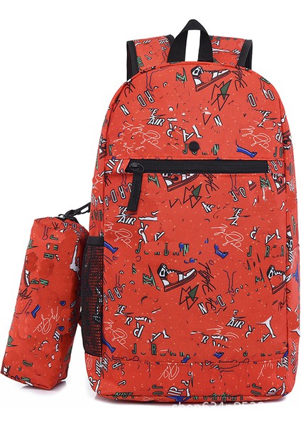 Moda Eğlence Omuz Çantası Kişilik Grafiti Öğrenci Okul Çantası Iki Set Büyük Kapasite (Yurt Dışından)