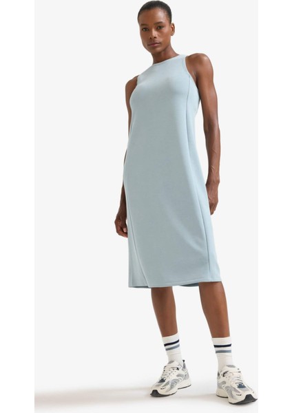 Fit Yuvarlak Yaka Modal Kolsuz Midi Elbise F6186AX25SM