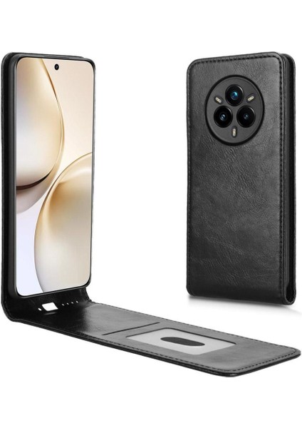 Realme 14 Pro Plus Lüks Dikey Yukarı ve Aşağı Döndürülebilir Kart Yuvası Deri Telefon Kılıfı Koruma Kabuğu (Yurt Dışından)