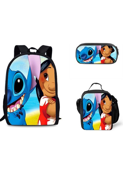 Dikiş Ilkokul ve Ortaokul Öğrencileri Omuz Çantası Çapraz Askılı Çanta Kalem Çantası Üç Set (Yurt Dışından)