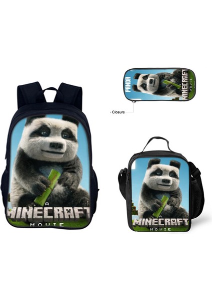 Benim Dünyam Filmi Minecraft Ilkokul ve Ortaokul Öğrencileri Omuz Çantası Üç Parça Set (Yurt Dışından)