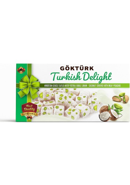 Hindistan Cevizli Sütlü Antep Fıstıklı Duble Lokum 350 gr
