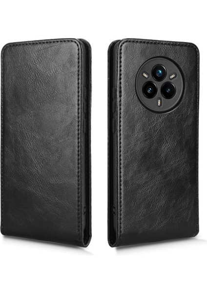 Realme 14 Pro Plus Lüks Dikey Yukarı ve Aşağı Döndürülebilir Kart Yuvası Deri Telefon Kılıfı Koruma Kabuğu (Yurt Dışından) modelleri