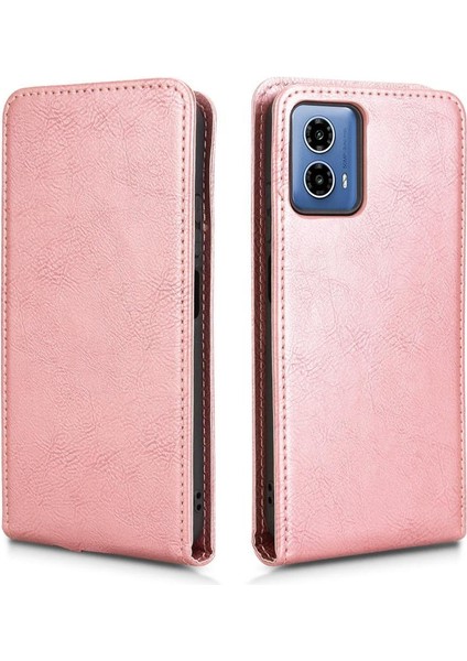 Moto G34 Lüks Dikey Yukarı ve Aşağı Döndürülebilir Kart Yuvası Deri Telefon Kılıfı Koruma Kabuğu (Yurt Dışından) modelleri