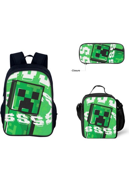 Benim Dünyam Filmi Minecraft Ilkokul ve Ortaokul Öğrencileri Omuz Çantası Üç Parça Set (Yurt Dışından)