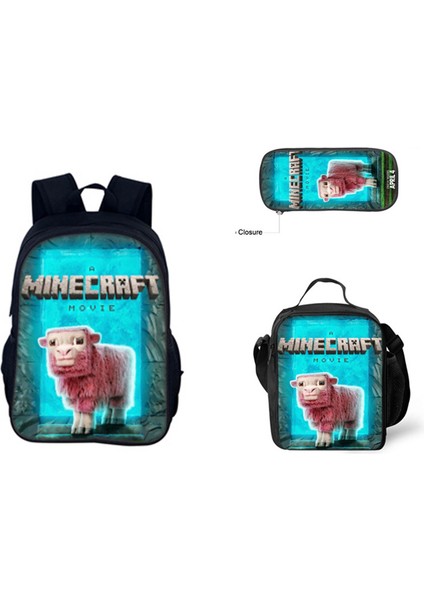 Benim Dünyam Filmi Minecraft Ilkokul ve Ortaokul Öğrencileri Omuz Çantası Üç Parça Set (Yurt Dışından)