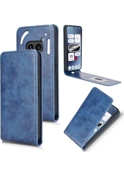 Nothing Phone 2A Lüks Dikey Yukarı ve Aşağı Döndürülebilir Kart Yuvası Deri Telefon Kılıfı Koruma Kabuğu (Yurt Dışından)