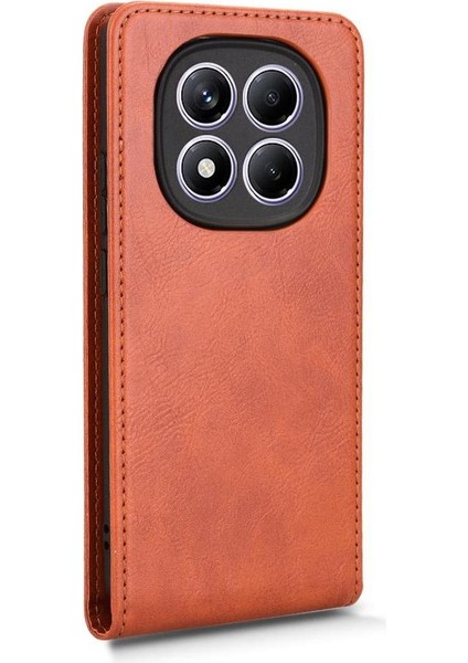 Redmi Note 14 Pro Lüks Dikey Yukarı ve Aşağı Döndürülebilir Kart Yuvası Deri Telefon Kılıfı Koruma Kabuğu (Yurt Dışından)