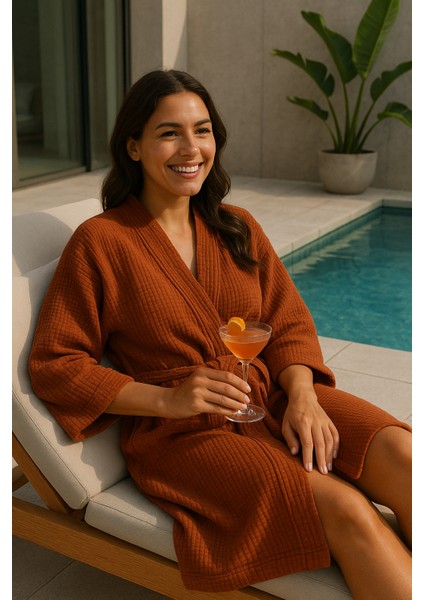 Unisex , 4 Kat Müslin Sabahlık / Bornoz /kimono