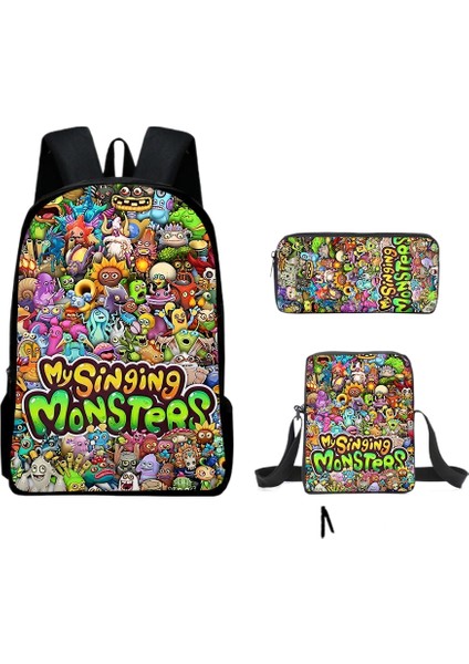 Canavar Konseri Kitap Çantası Omuz Çantası Çapraz Çanta Kalem Çantası 3 Adet (Yurt Dışından)