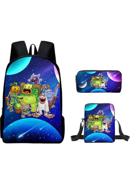 Canavar Konseri Kitap Çantası Omuz Çantası Çapraz Çanta Kalem Çantası 3 Adet (Yurt Dışından)
