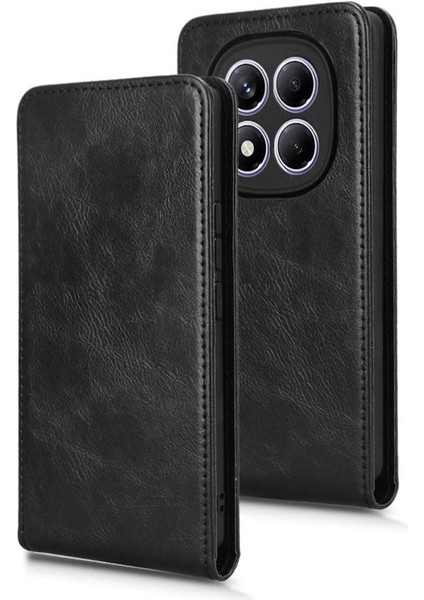 Redmi Note 14 Pro Lüks Dikey Yukarı ve Aşağı Döndürülebilir Kart Yuvası Deri Telefon Kılıfı Koruma Kabuğu (Yurt Dışından)
