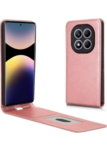 Redmi Note 14 Pro Lüks Dikey Yukarı ve Aşağı Döndürülebilir Kart Yuvası Deri Telefon Kılıfı Koruma Kabuğu (Yurt Dışından)