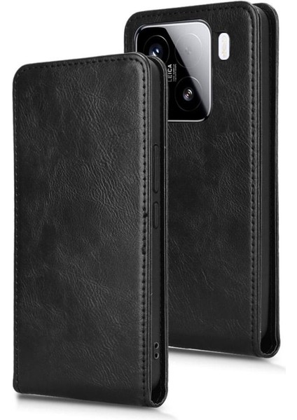 15 Lüks Dikey Yukarı ve Aşağı Döndürülebilir Kart Yuvası Deri Telefon Kılıfı Koruma Kabuğu (Yurt Dışından)