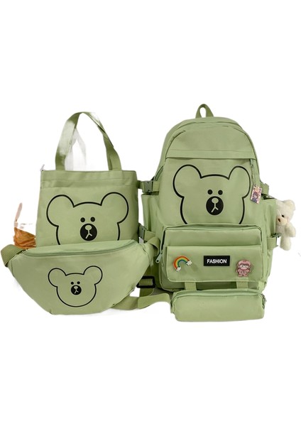 Yeni Ortaokul Öğrencileri Okul Çantası Ilkokul Öğrencileri Çanta Seti Büyük Kapasiteli Kızlar Dört Set Ayı Omuz Çantası (Yurt Dışından)