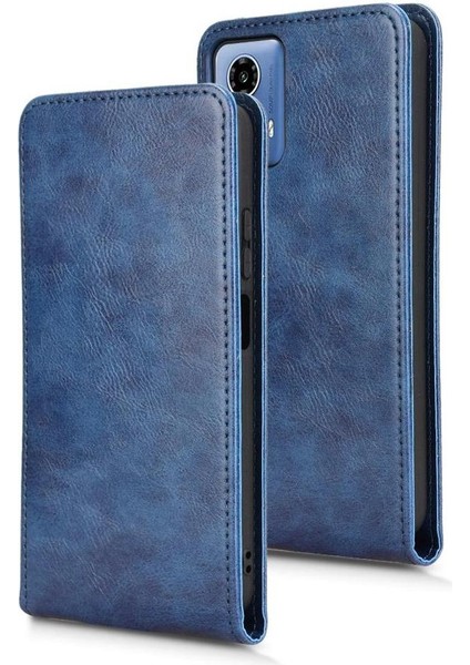 Moto G34 Lüks Dikey Yukarı ve Aşağı Döndürülebilir Kart Yuvası Deri Telefon Kılıfı Koruma Kabuğu (Yurt Dışından) indirimleri
