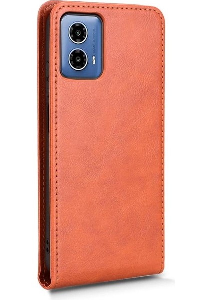 Moto G34 Lüks Dikey Yukarı ve Aşağı Döndürülebilir Kart Yuvası Deri Telefon Kılıfı Koruma Kabuğu (Yurt Dışından) fırsatları