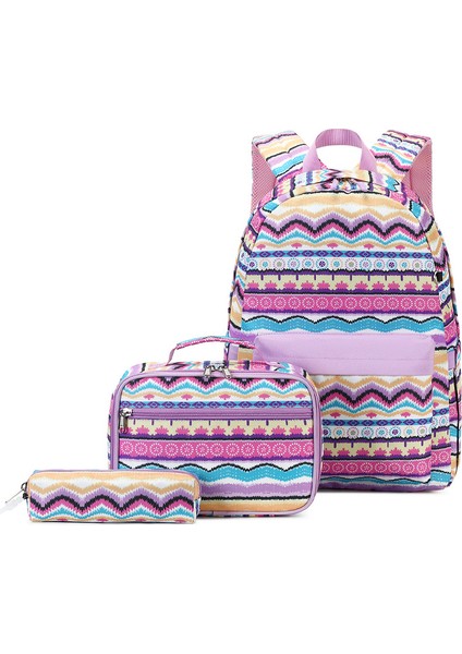 Üç Parçalı Seyahat Çantası Kız Küçük Ortaokul ve Lise Öğrencileri Okul Çantası (Yurt Dışından)