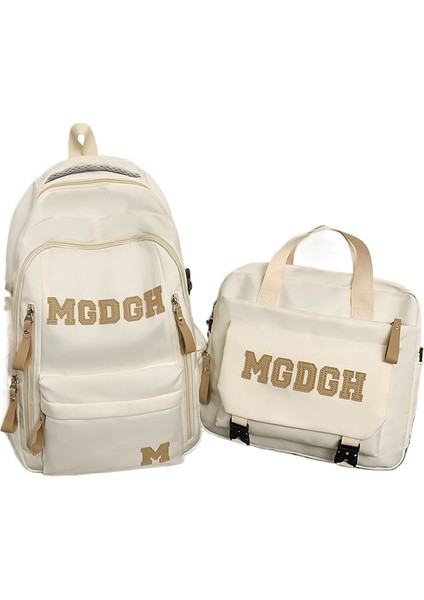 Okul Çantası Iki Set Azaltılmış Yük Büyük Kapasiteli Erkek ve Kadın Aynı Öğrencilerle Basit Harfler Trend Omuz Çantası (Yurt Dışından)