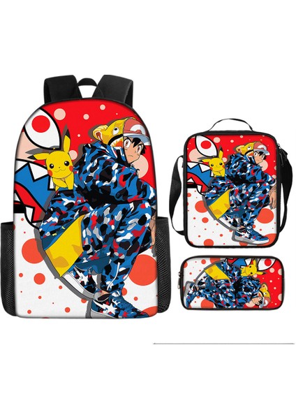 Köpekbalığı Üç Parçalı Okul Çantası Karikatür Ilkokul Öğrencileri Omuz Çantası Kalem Çantası Yüz Bir (Yurt Dışından)