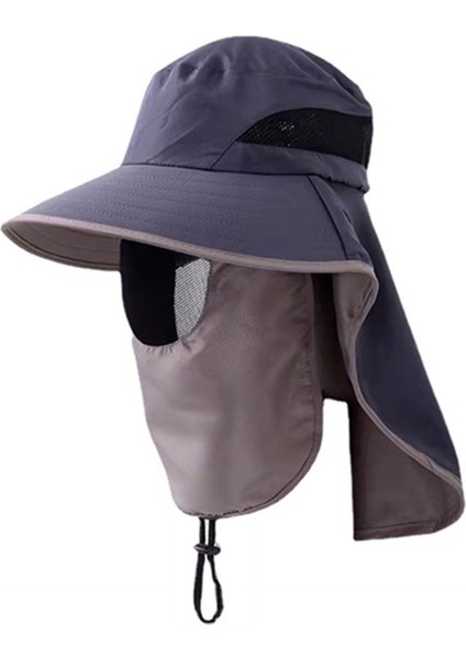 Güneş Şapkası Yaz Erkek Güneş Şapkası Çıkarılabilir Balıkçı Şapkası Açık Yürüyüş Şapkası (Yurt Dışından)