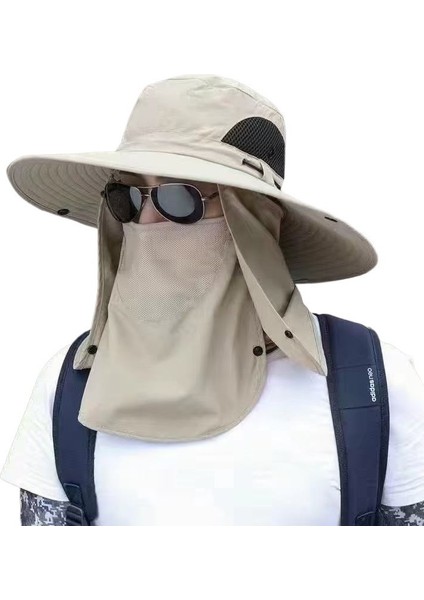 Şapka Güneş Siperliği Erkek Güneş Şapkası Balıkçı Şapkası Balıkçı Şapkası Tam Güneş Koruması Su Geçirmez Yüz Örtüsü Yaz Güneş Şapkası Dağcılık Şapkası (Yurt Dışından)