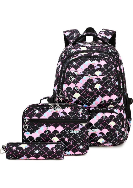 Üç Set Ilk ve Ortaokul Öğrencisi Okul Çantası Büyük Kapasiteli Kampüs Omuz Çantası (Yurt Dışından)