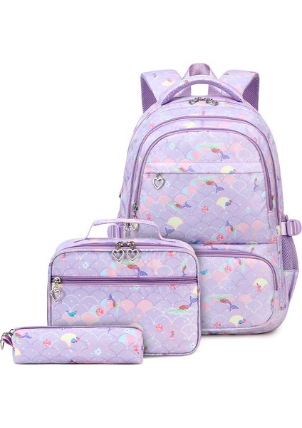 Üç Set Ilk ve Ortaokul Öğrencisi Okul Çantası Büyük Kapasiteli Kampüs Omuz Çantası (Yurt Dışından)