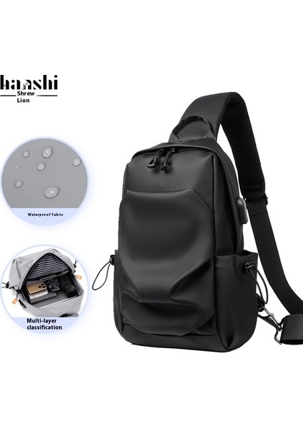 Moda Erkek Göğüs Çantası Günlük Kadın Crossbody Çanta Omuz Çantası Seyahat Göğüs Çantası (Yurt Dışından)