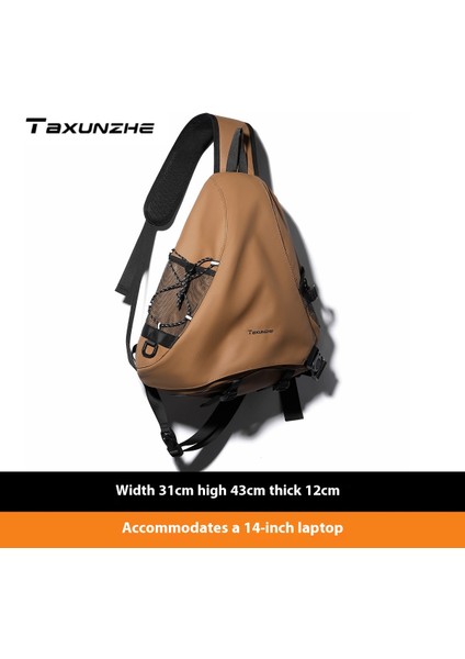 Fiyonklu Çanta Oxford Kumaş Erkek Bisiklet Omuz Çantası Fonksiyonel Crossbody Çanta Kadın Büyük Kapasiteli Göğüs Çantası Erkek (Yurt Dışından)