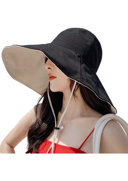 Güneşten Koruma Geniş Kenarlı Şapka Güneş Şapkası Katlanabilir (Yurt Dışından)