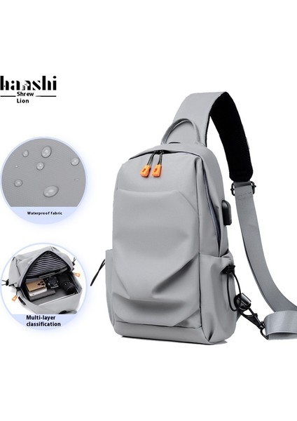 Moda Erkek Göğüs Çantası Günlük Kadın Crossbody Çanta Omuz Çantası Seyahat Göğüs Çantası (Yurt Dışından)