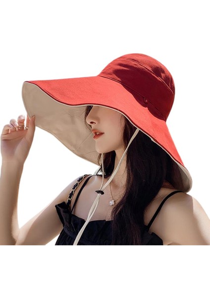 Güneşten Koruma Geniş Kenarlı Şapka Güneş Şapkası Katlanabilir (Yurt Dışından)