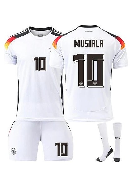 Amanya Euro 2024 Iç Saha Beyaz Jamal Musiala Çocuk Forması4 4lü Set