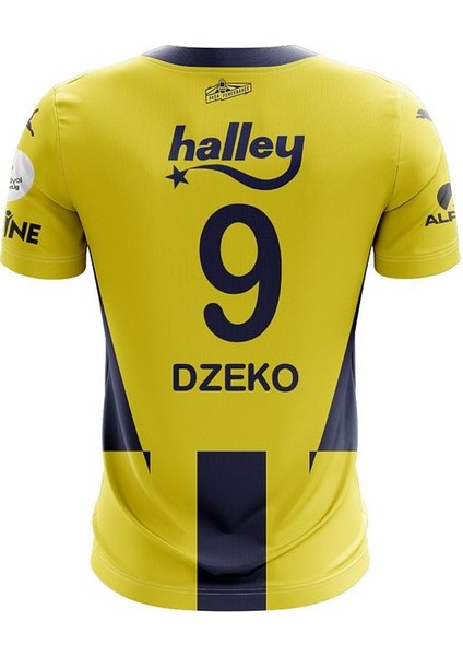 Sarı-Lacivert 2024-25 'edin Dzeko' 9 Iç Saha Çubuklu Yetişkin Forması