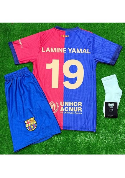 F.c B.a.r.c.e.l.o.n.a 2024/25 Yeni Lamine Yamal Iç Saha Çocuk Forması (Armalı Set)