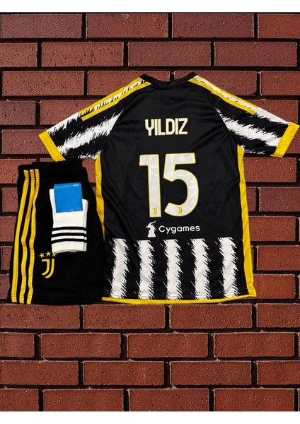 Kenan Yıldız 15 Yeni Sezon Juventuss Iç Saha Çocuk Forması 3 Lü Set 2023/24 T-Shirt