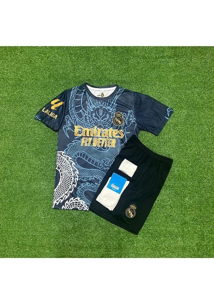 Real Madrid 2024/25 Yeni Sezon Kylian Mbappe Dragon Desenli Çocuk Forması 4'lü Set fırsatları