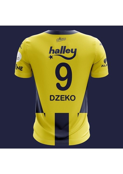 Yeni Sezon 2024-25 E E Çe Sarı-Lacivert Edin 'dzeko' 9 Iç Saha Çubuklu Yetişkin Forması modelleri