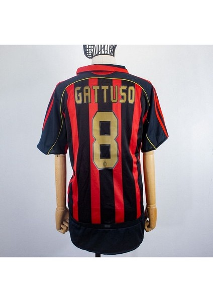 A.c M.i.l.a.n 2007 Sezonu #8 Gattuso Özel Nostalji Forması Kısa Kol (Kırmızı/siyah)