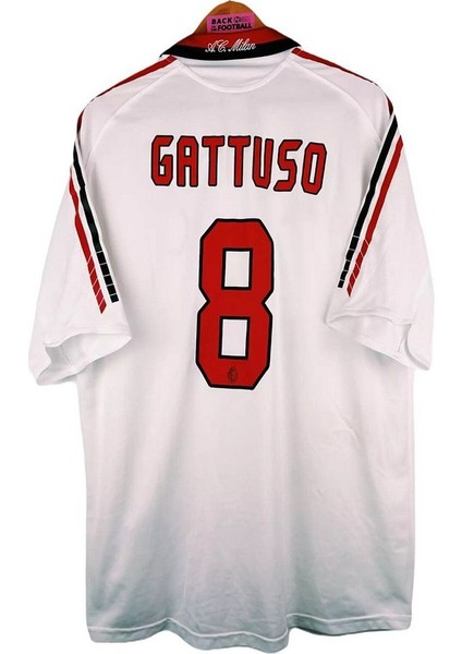 2003-04 Isimsiz Ac Milan Away Shirt Opel #8 Gattuso Yetişkin Forması