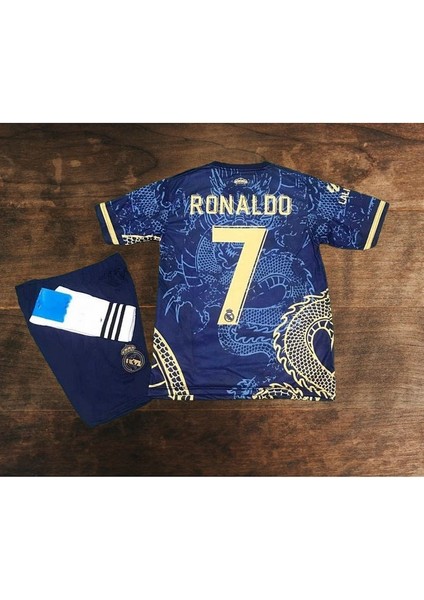 Real Madrid C.ronaldo Mavi Dragon Desenli Çocuk Forması