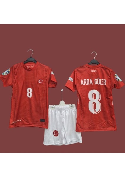 Türkiye Euro 2024 Arda' Güler' 8 Numara Çocuk Forması 3 Lü Set (Kırmızı)