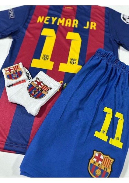 F.c B.a.r.c.e.l.o.n.a 2015 Şampiyonlar Ligi Finali Neymar Jr. Nostalji Çocuk Forması (Armalı Set)