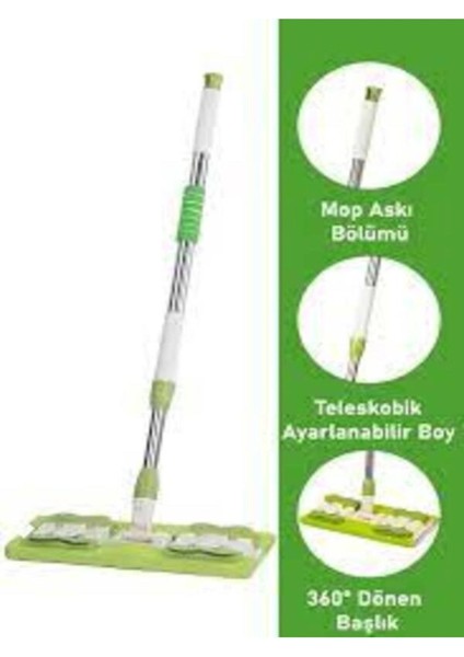 Yumuşak Mikrofiber Yedek Bezli Çok Amaçlı Yer ve Yüzey Temizleme Mopu fiyatları